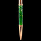 Red Gold "British Racing Green" Handmade Glasgow Ballpoint Pen. One of a Kind, Handcrafted by Highlander Pen. Box, Ink, & Sleeve Included. [ML-BP-1218-01]