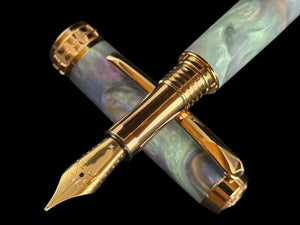 Mystic Opal | Red Gold Fountain Pen | Elegant Writing Gift