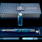 Elegant "Galactic Teal" Handcrafted Black Titanium Fountain Pen. One of a Kind. Handmade in Colorado. Ink, Converter, Sleeve & Box Included. - HighlanderPen