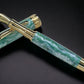“Green Pearl” One of a Kind, Handmade Custom Gold Fountain Pen. Artisan Rare & Unique, Completely Handcrafted  in Colorado, USA - HighlanderPen