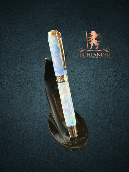 Amethyst Opal | Black Titanium Highlander Fountain Pen | An Elegant Gift