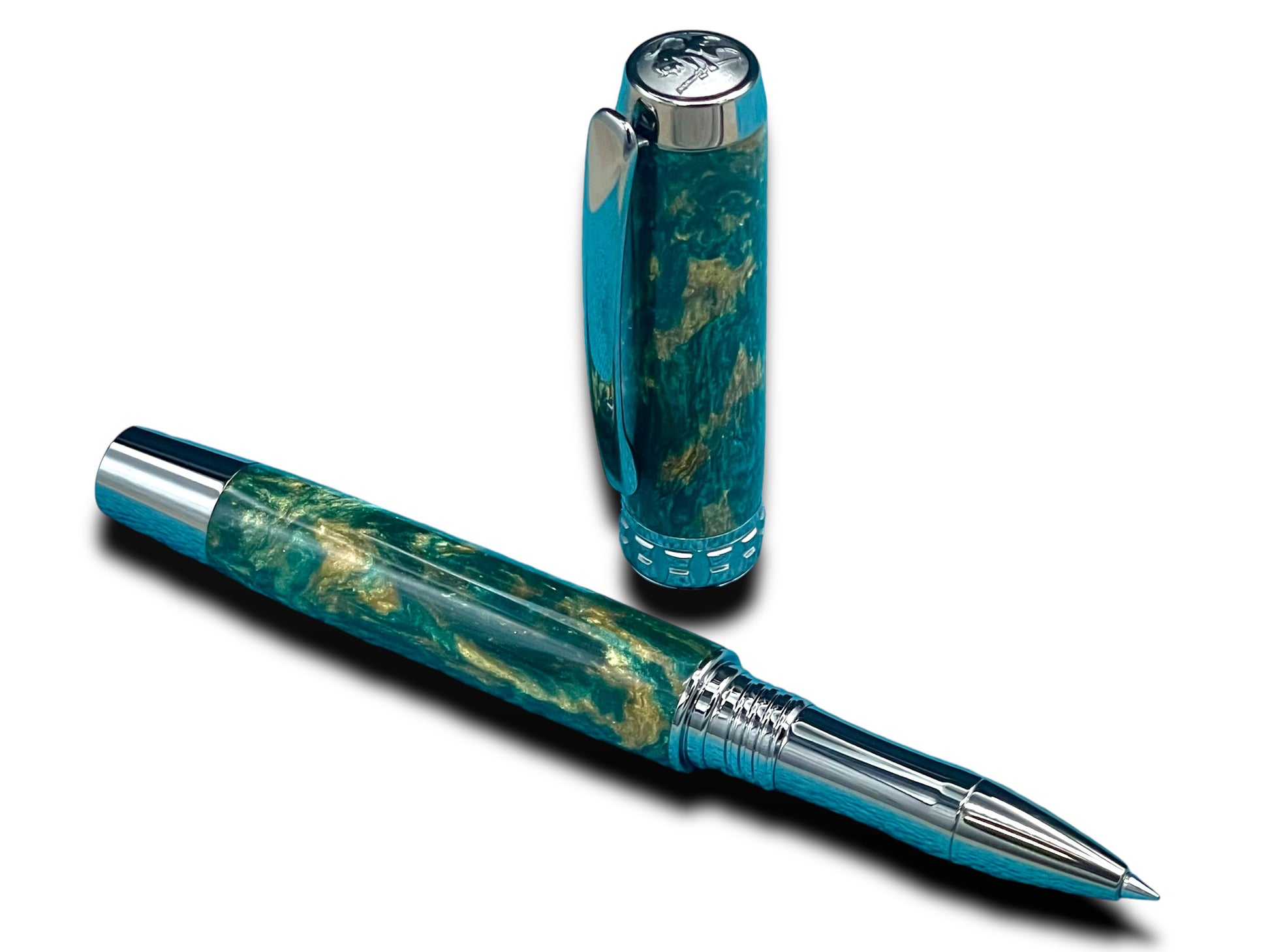 Timeless “British Racing Green” Black Titanium Rollerball Pen, Artisan Handcrafted Writing Instrument. Handmade in CO. Ink, Sleeve, & Box Included - HighlanderPen