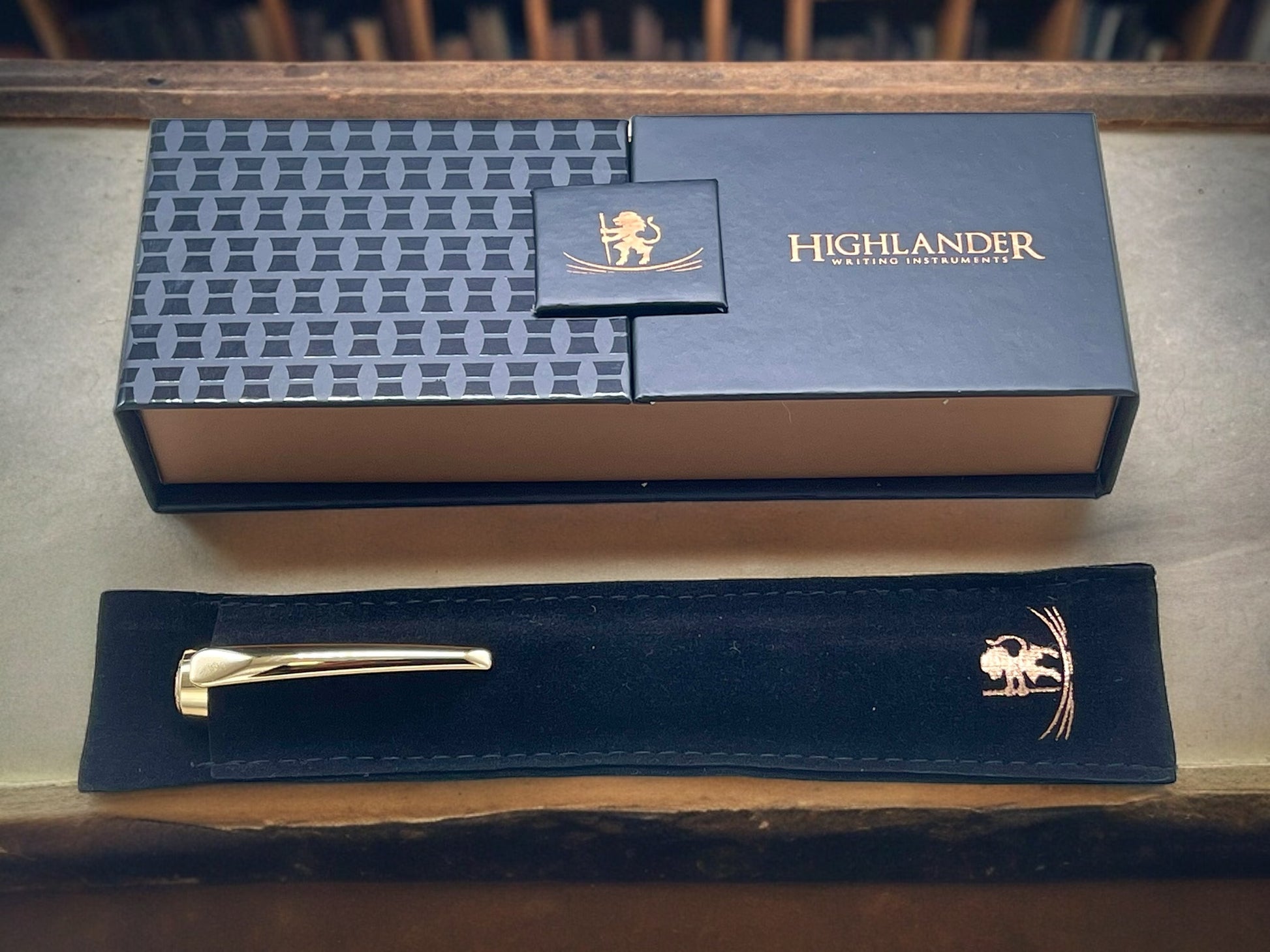 Elegant “Gold Marble” Gold Rollerball Pen, Artisan Handcrafted Writing Instrument. Handmade with Custom Hardware in Colorado. One of a Kind. - HighlanderPen