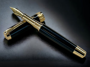 Exotic Gaboon Ebony Wood Gold Fountain Pen, Artisan Handcrafted Writing Instrument. Simple to Use. Handmade Custom in CO, One of a Kind. - HighlanderPen