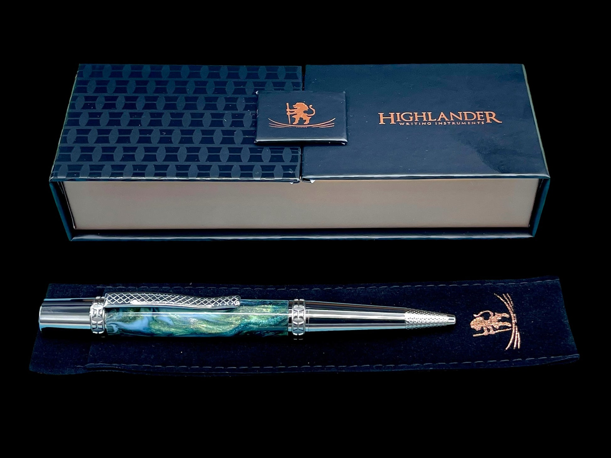 Highlander~Handmade Black Titanium Ballpoint Pen, Artisan One of a Kind Writing Instrument. Handcrafted in Colorado. With Ink, Sleeve & Box. ML-BP-0925-01 - HighlanderPen