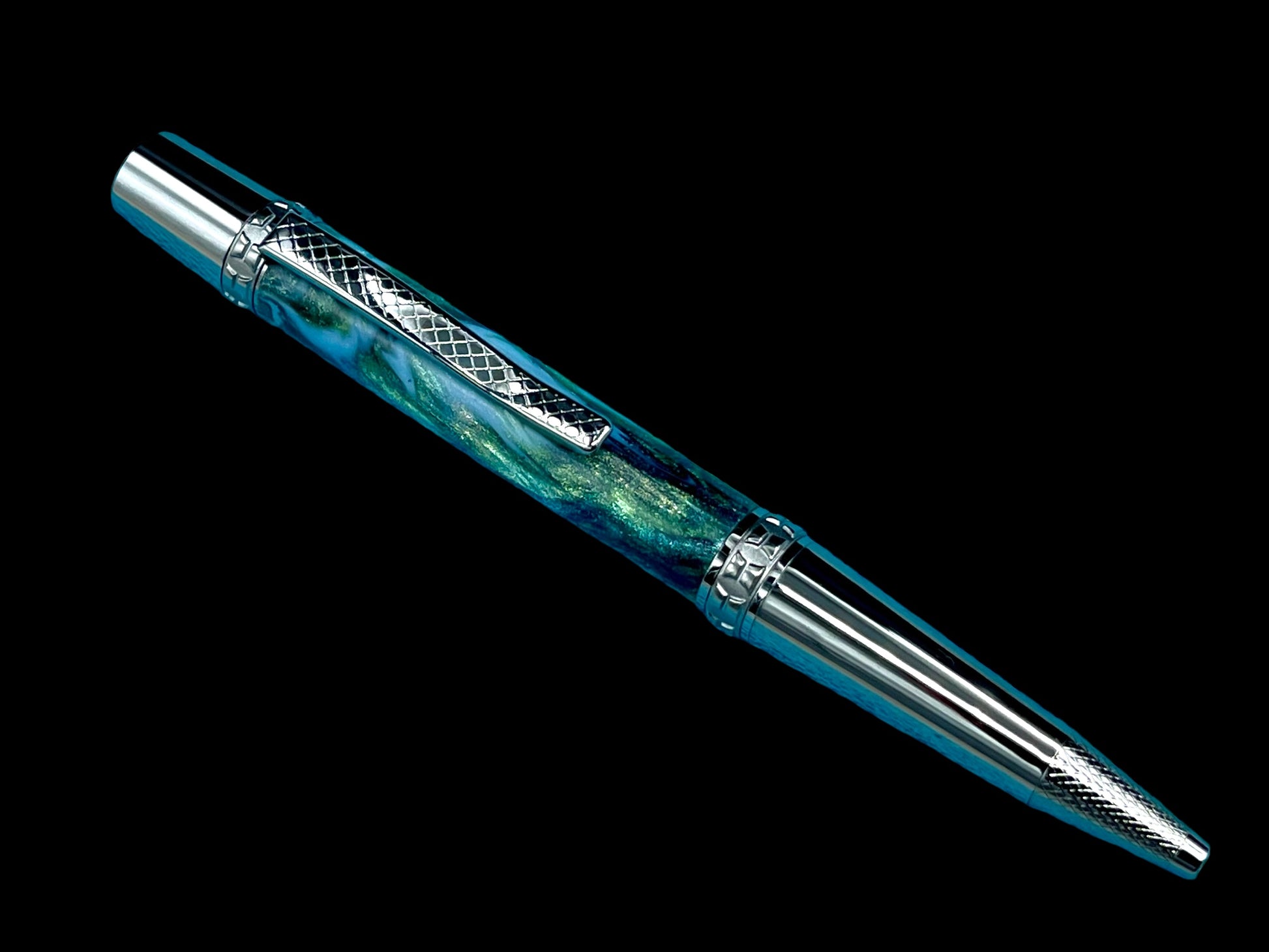 Highlander~Handmade Black Titanium Ballpoint Pen, Artisan One of a Kind Writing Instrument. Handcrafted in Colorado. With Ink, Sleeve & Box. ML-BP-0925-01 - HighlanderPen