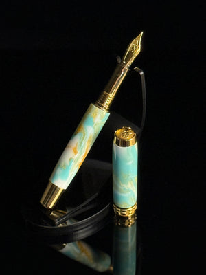 Gilded Sky | One-of-a-Kind Handmade Gold Fountain Pen | Handcrafted in Colorado by Highlander