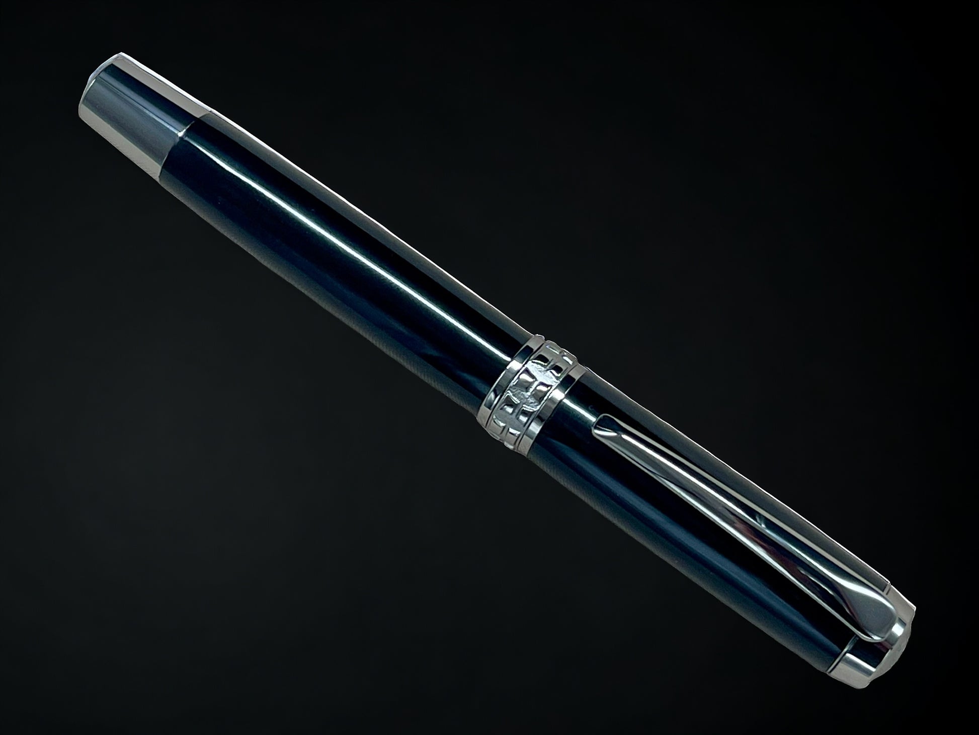 Exotic Gaboon Ebony, One of a Kind, Handmade Custom Black Titanium Rollerball Pen. Artisan Rare & Unique, Handcrafted in CO. - HighlanderPen