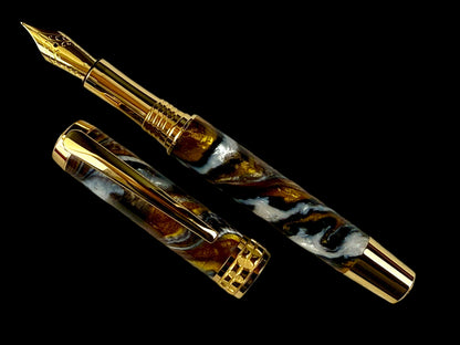 Handcrafted "Caramel Latte" Gold Fountain Pen [ML-FP-0205-01]