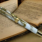 Elegant “Gold Marble” Gold Rollerball Pen, Artisan Handcrafted Writing Instrument. Handmade with Custom Hardware in Colorado. One of a Kind. - HighlanderPen