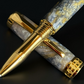 Reflections | Gold Rollerball Pen | Handmade Gift for Writers and Journalers | One-of-a-Kind Luxury Pen by Highlander