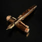 Exotic Turkish Walnut | Red Gold Fountain Pen by Highlander | An Elegant Gift