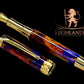 Striking “Maui Sunset” Gold Fountain Pen, Artisan Handcrafted Writing Instrument. Simple to Use. Handmade Custom in Colorado, One of a Kind. - HighlanderPen