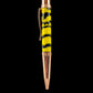 Rose Gold "Lemon Zebra" Handmade Glasgow Ballpoint Pen. One of a Kind, Handcrafted by Highlander Pen in CO. Box, Ink, & Sleeve Included. [ML-BP-1209-02]