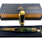 Elegant “Northern Lights” Handcrafted Gold Rollerball Pen, One of a Kind, Handmade in Colorado. Ink, Velvet Sleeve, and Pen Box Included. - HighlanderPen