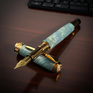 Elegant “Sapphire Opal” Red Gold Fountain Pen - Perfect Luxury Gift