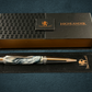 Elegant Blue/Pearl | Polished Chrome Glasgow Ballpoint Pen |  Handcrafted In Colorado