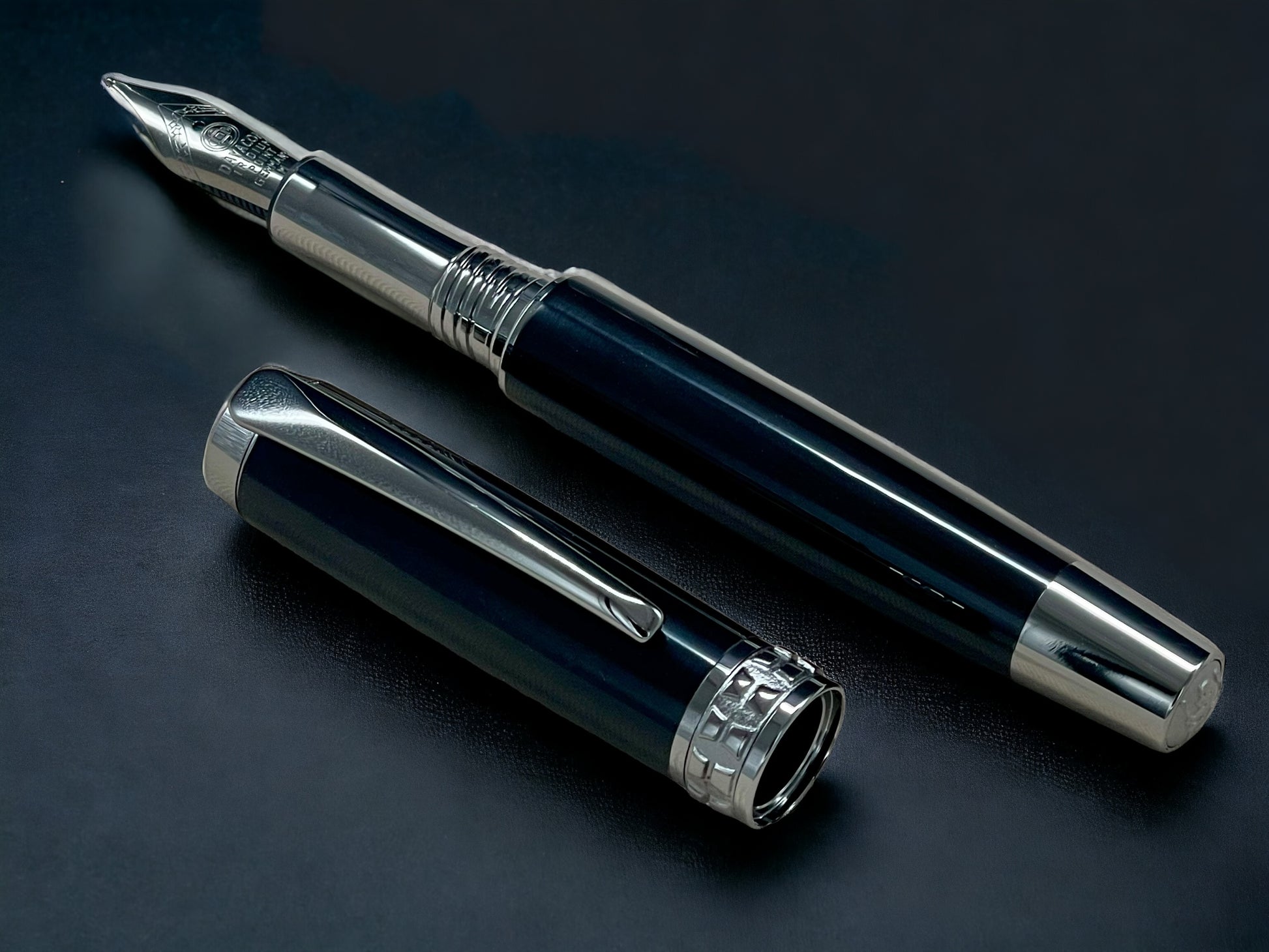 Exotic Gaboon Ebony, One of a Kind, Highlander "SKYE" Black Titanium Handmade Fountain Pen, Custom, Artisan Rare & Unique Handcrafted in CO. - HighlanderPen