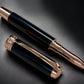 Exotic E. Indian Rosewood Rose Gold Rollerball Pen, Artisan Handcrafted Writing Instrument. Handmade Custom in Colorado. One of a Kind. - HighlanderPen