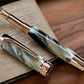 Elegant “Swirling Marble” Rose Gold Fountain Pen, Artisan Handcrafted Writing Instrument. Simple to Use. Handmade in CO USA. One of a Kind - HighlanderPen