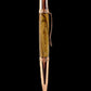 Rose Gold Exotic Bethlehem Olivewood Handmade Ballpoint Pen. One of a Kind, Handcrafted by Highlander Pen in CO. Box, Ink, & Sleeve Included. [ML-BP-1125-01]