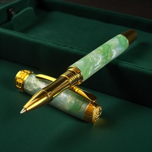 Emerald Opal | Gold Rollerball Pen by Highlander - A Lasting Gift