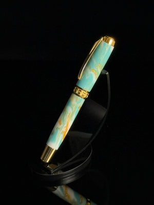 Gilded Sky | One-of-a-Kind Handmade Gold Fountain Pen | Handcrafted in Colorado by Highlander