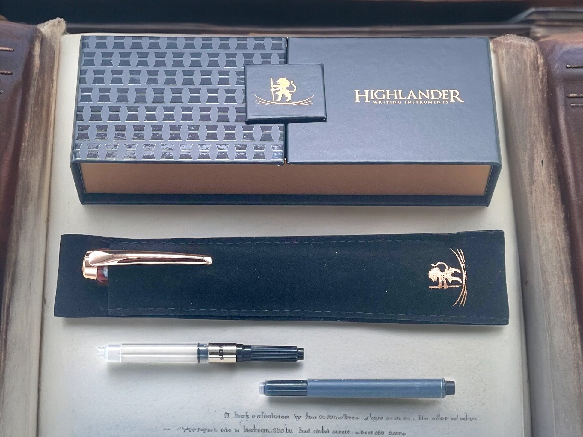 Striking “Italian Sportscar” Rose Gold Fountain Pen, Artisan Handcrafted Writing Instrument. Simple to Use. Handmade Custom in Colorado. - HighlanderPen