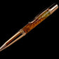 Red Gold Extraordinary Amboyna Burl Wood Handmade Glasgow Ballpoint Pen. One of a Kind, Handcrafted by Highlander Pen. Box, Ink, & Sleeve Included. [ML-BP-1220-01]