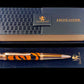 Rose Gold "Tangerine Zebra" Handmade Glasgow Ballpoint Pen. One of a Kind, Handcrafted by Highlander Pen in CO. Box, Ink, & Sleeve Included. [ML-BP-1209-01]