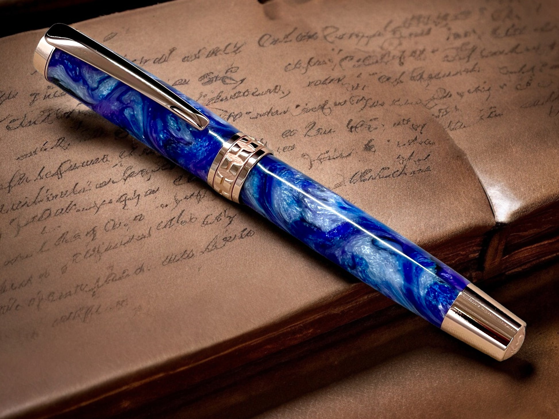 Elegant “Purple Rain” Rose Gold Fountain Pen, Artisan Handcrafted Writing Instrument. Simple to Use. Handmade in CO USA. One of a Kind - HighlanderPen