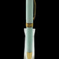 Gold Handmade Fountain Pen, “Jade Acrylic”, One of a Kind. Ink, Converter, Sleeve, & Box Included. Handcrafted in Colorado By Highlander Pen. [ML-FP-1114-01]