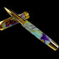 Gold “Purple Jade” Handmade Rollerball Pen, One of a Kind, Handcrafted in CO. Ink, Velvet Sleeve, and Pen Box Included, By Highlander Pen. [ML-RB-1201-06]