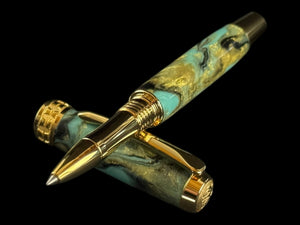 Handcrafted “Turquiose Gold” | Gold Rollerball by Highlander - A Lasting Gift