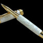 Elegant "Pearly Opal" Gold Rollerball Pen, Artisan Handcrafted Writing Instrument. Handmade Custom in Colorado. One of a Kind. - HighlanderPen