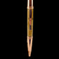 Rose Gold Exotic Figured Camphor Handmade Glasgow Ballpoint Pen. One of a Kind, Handcrafted by Highlander Pen. Box, Ink, & Sleeve Included. [ML-BP-1209-04]