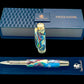 Striking “Color Swirls” Handcrafted Gold Rollerball Pen, One of a Kind, Handmade in Colorado. Ink, Velvet Sleeve, and Pen Box Included. - HighlanderPen