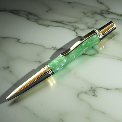 Emerald Opal | Polished Chrome Glasgow Ballpoint Pen | A Luxurious Gift