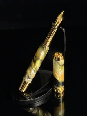 Highlander “24k Zebra” Gold Fountain Pen