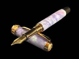 Red Gold “Amethyst Opal” Handcrafted Highlander Fountain Pen - Perfect Gift