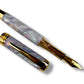 "Amethyst Opal" Highlander Gold Fountain Pen. One Of A Kind, Handcrafted In Lone Tree, Colorado.  Includes Ink, Converter, Box & Sleeve. [ML-FP-0116-01]