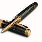 Highlander “Signature Black Onyx” | Red Gold Rollerball Pen | Handcrafted Black Resin