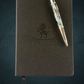 Elegant Blue/Pearl | Polished Chrome Glasgow Ballpoint Pen |  Handcrafted In Colorado