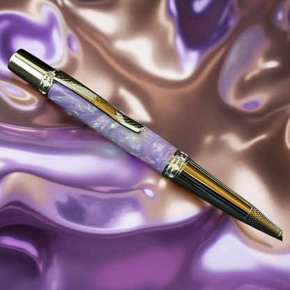 Amethyst Opal | Polished Chrome Glasgow Ballpoint Pen |  The Perfect Gift