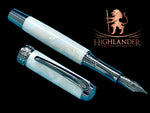 Elegant "Pearly Opal" Handcrafted Black Titanium Fountain Pen. One of a Kind. Handmade in Colorado. Ink, Converter, Sleeve & Box Included. - HighlanderPen