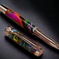 Rose Gold Rollerball Pen, Artisan Handcrafted Writing Instrument. Handmade with Custom Hardware in CO. One of a Kind. "Crazy Colors" - HighlanderPen