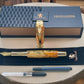 Striking “Orange Gold Swirl” Gold Fountain Pen, Artisan Handcrafted Writing Instrument. Simple to Use. Handmade with Custom Hardware in CO. - HighlanderPen