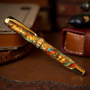 Dragon Skin | Red Gold Rollerball Pen | Handcrafted | A Striking Gift
