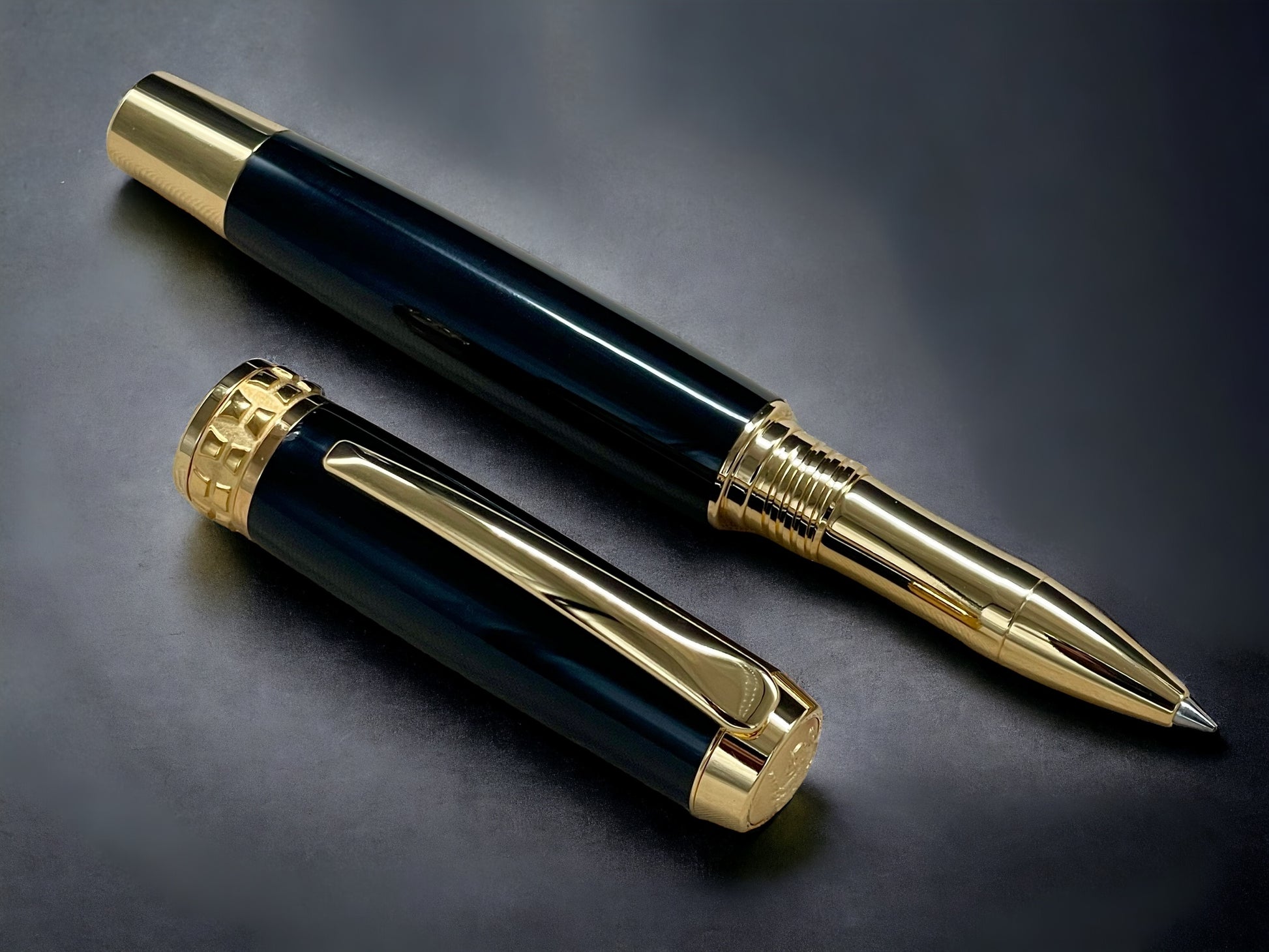 Exotic Gaboon Ebony, Gold Highlander SKYE, One of a Kind Handcrafted Rollerball Pen. Custom, Artisan Rare and Unique, Handmade in CO - HighlanderPen