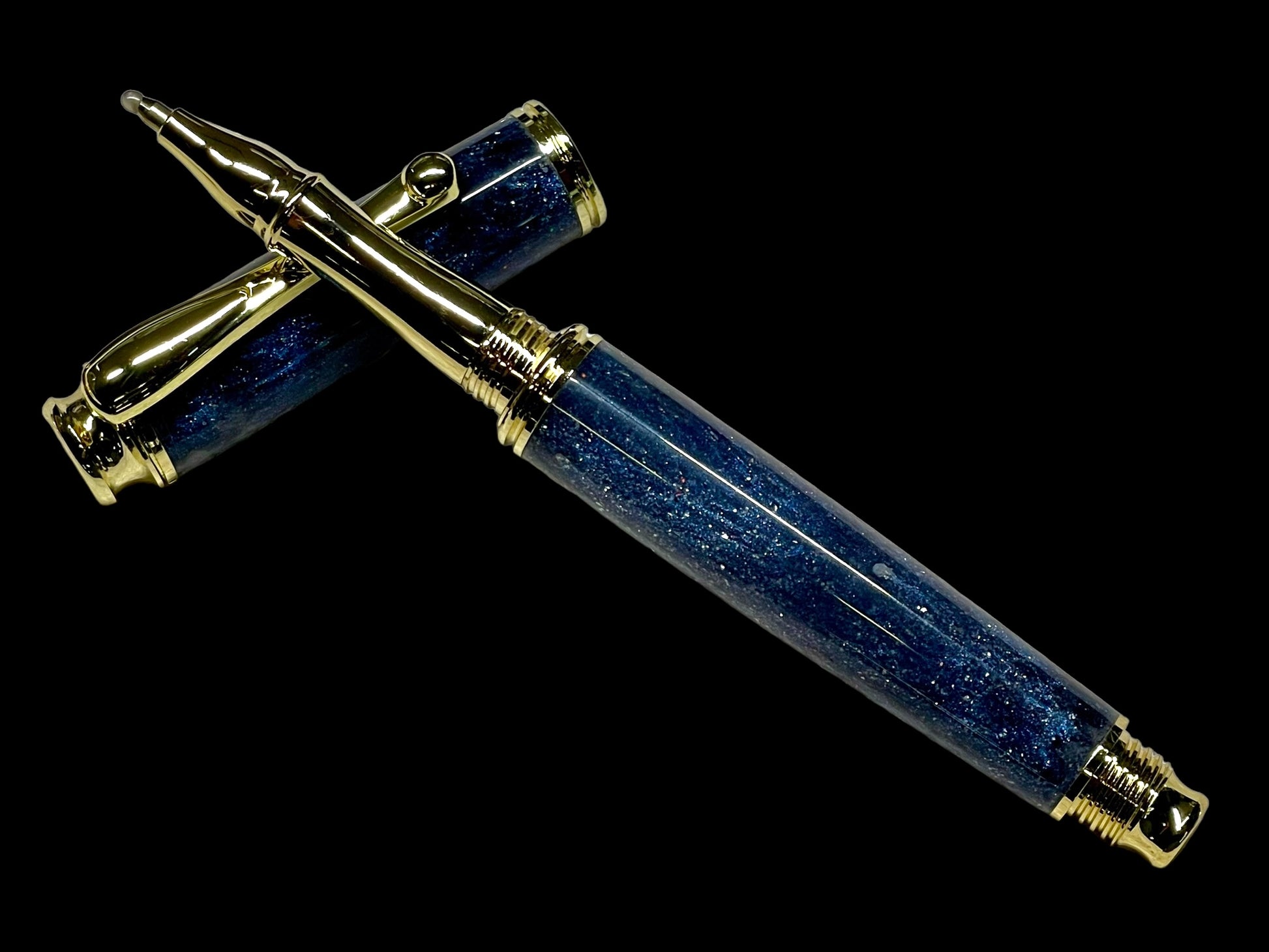 New Elegant Night Sky, Handmade Luxury Gold Rollerball Pen By Highlander Writing Instruments - HighlanderPen